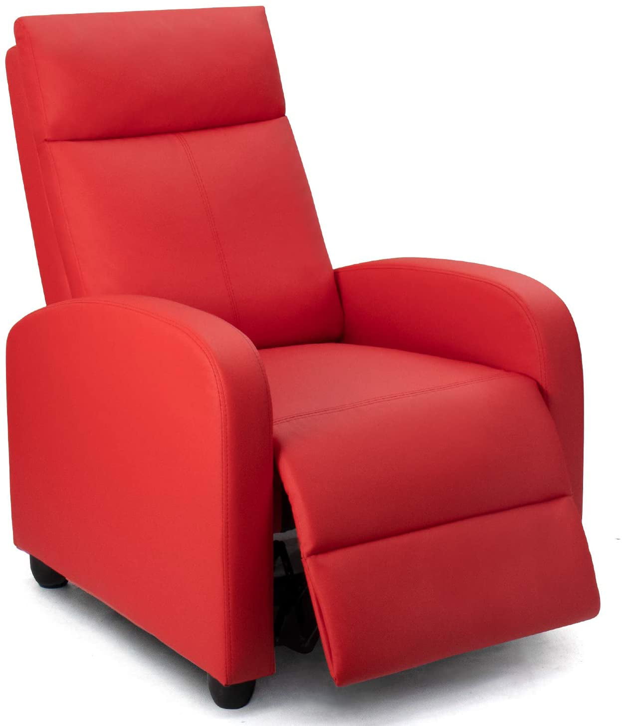 Lacoo Home Theater Recliner. Thickened Foam. Faux Leather. Red