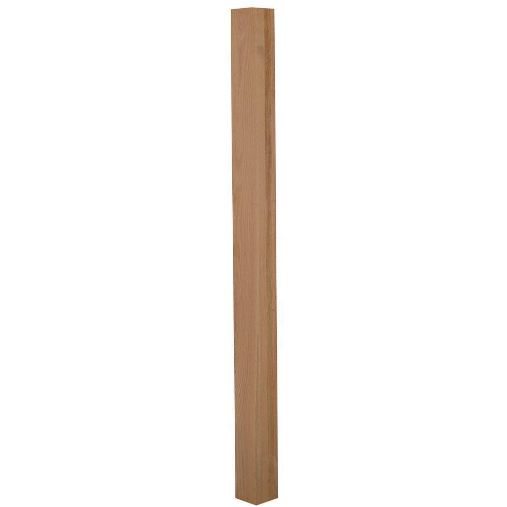 EVERMARK 4000R-066-UN0NL Stair Parts 4000 66 in. x 3 in. Unfinished Red Oak Square Craftsman Solid Core Newel Post