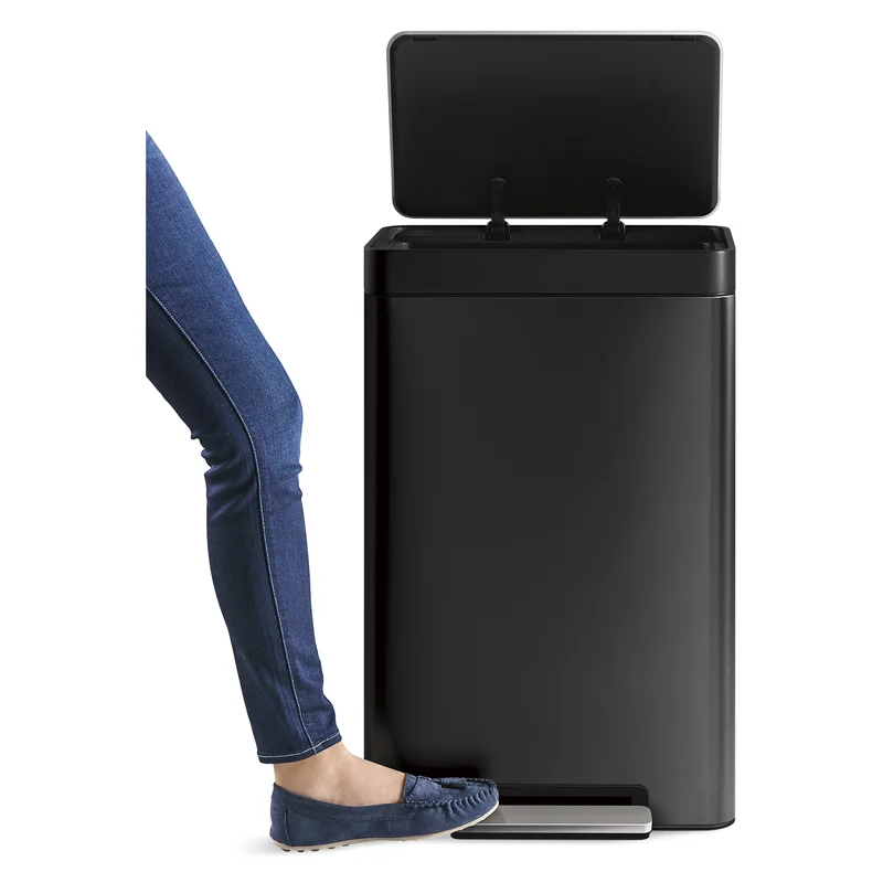 KOHLER 20940-BST 13 Gal. Stainless Steel Trash Can in Black Stainless