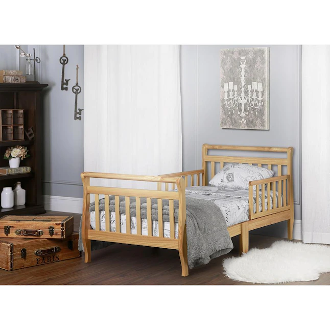 Dream On Me Classic Sleigh Toddler Bed. Natural