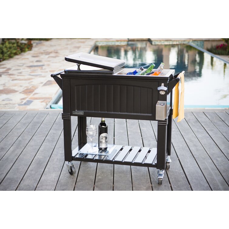 Permasteel 80 Qt. Antique Patio Cooler - Black