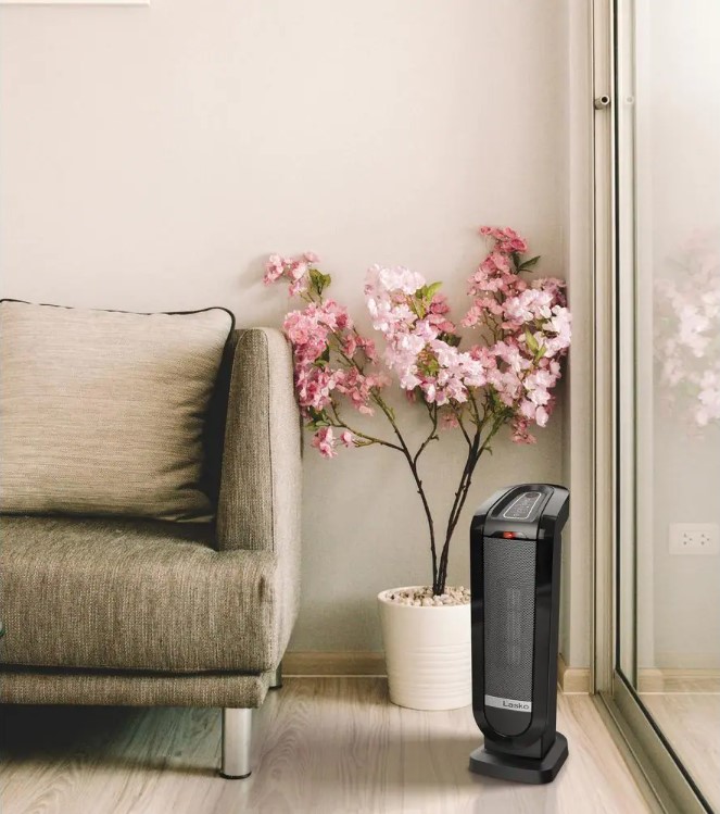 Lasko CT22840 Tower 22 in. Electric Ceramic Oscillating Space Heater with Digital Display and Remote Control