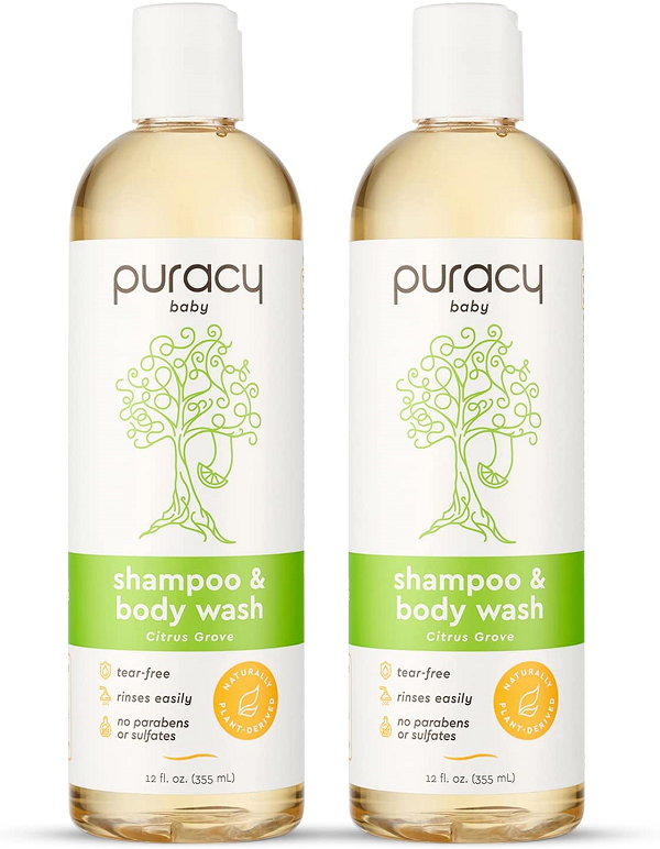Puracy Baby Shampoo & Body Wash Natural. Fragrance-Free Baby Body Wash