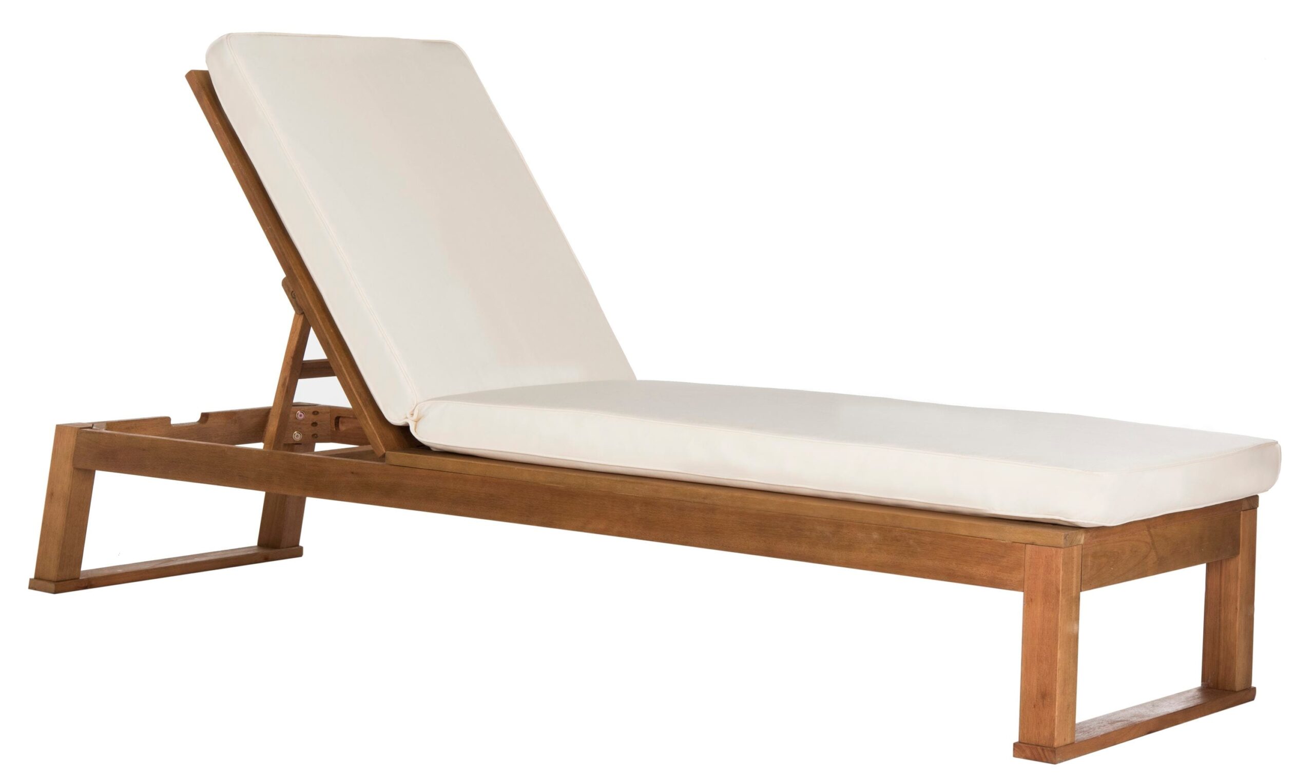 Safavieh Solano Woven Natural Wood Frame Stationary Chaise Lounge Chair(s) with Off-white Woven Seat