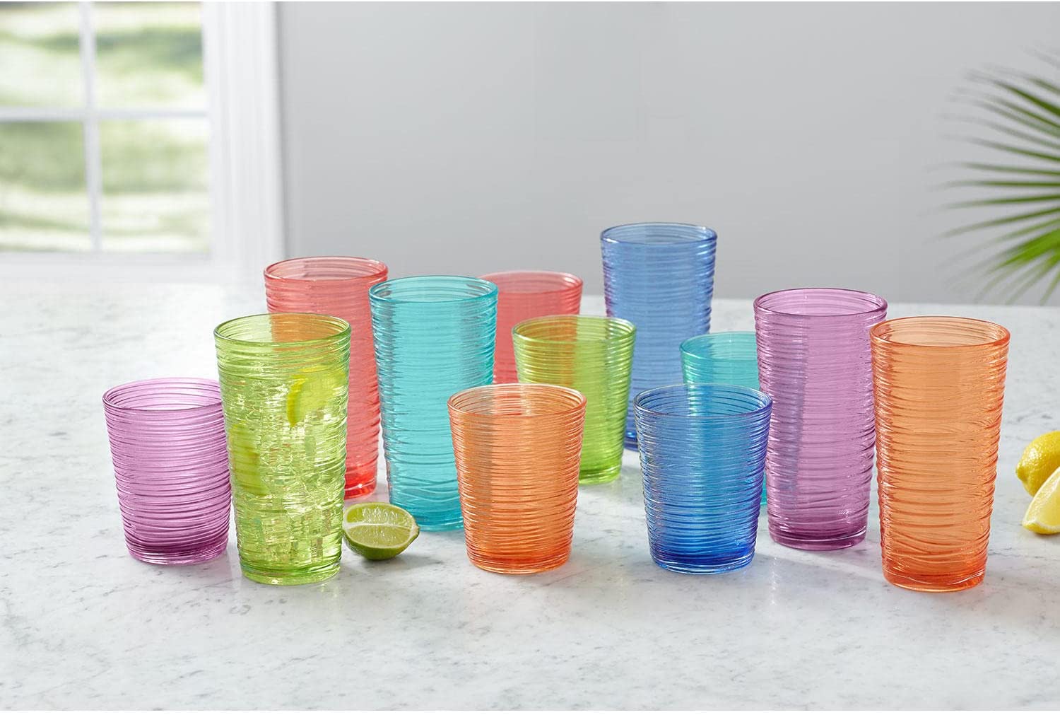 Member-s Mark Unbreakable Tritan Tumblers. 12 Pack (Swirl Multi)