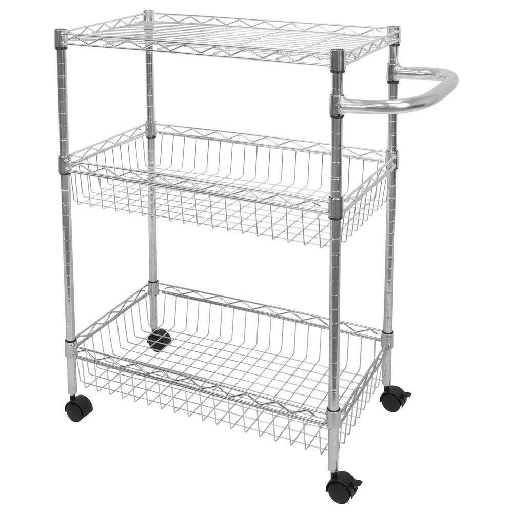 mount-it! MI-7860 3-Tier Metal Rolling Utility Cart