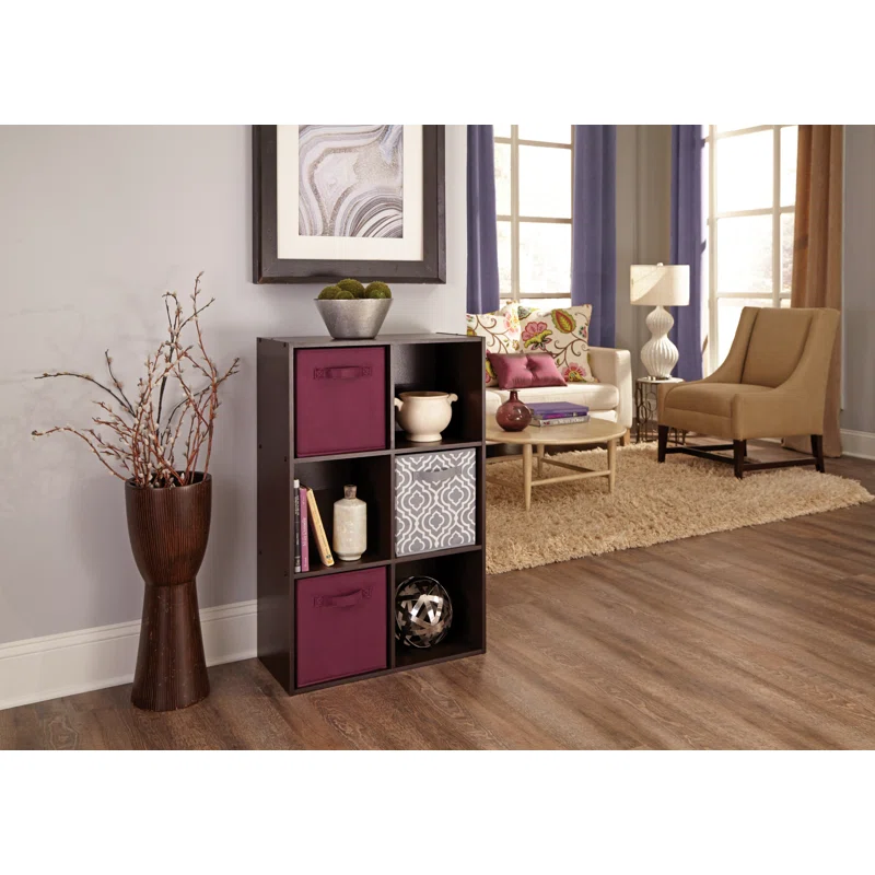 ClosetMaid Cubeicals 6 Cube Storage Shelf Organizer Bookshelf Stackable. Vertical or Horizontal. Easy Assembly. Wood. Chocolate Finish