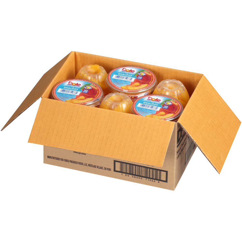 Dole Sliced Peach in 100% Juice. 7-Ounce Cups (Pack of 12)