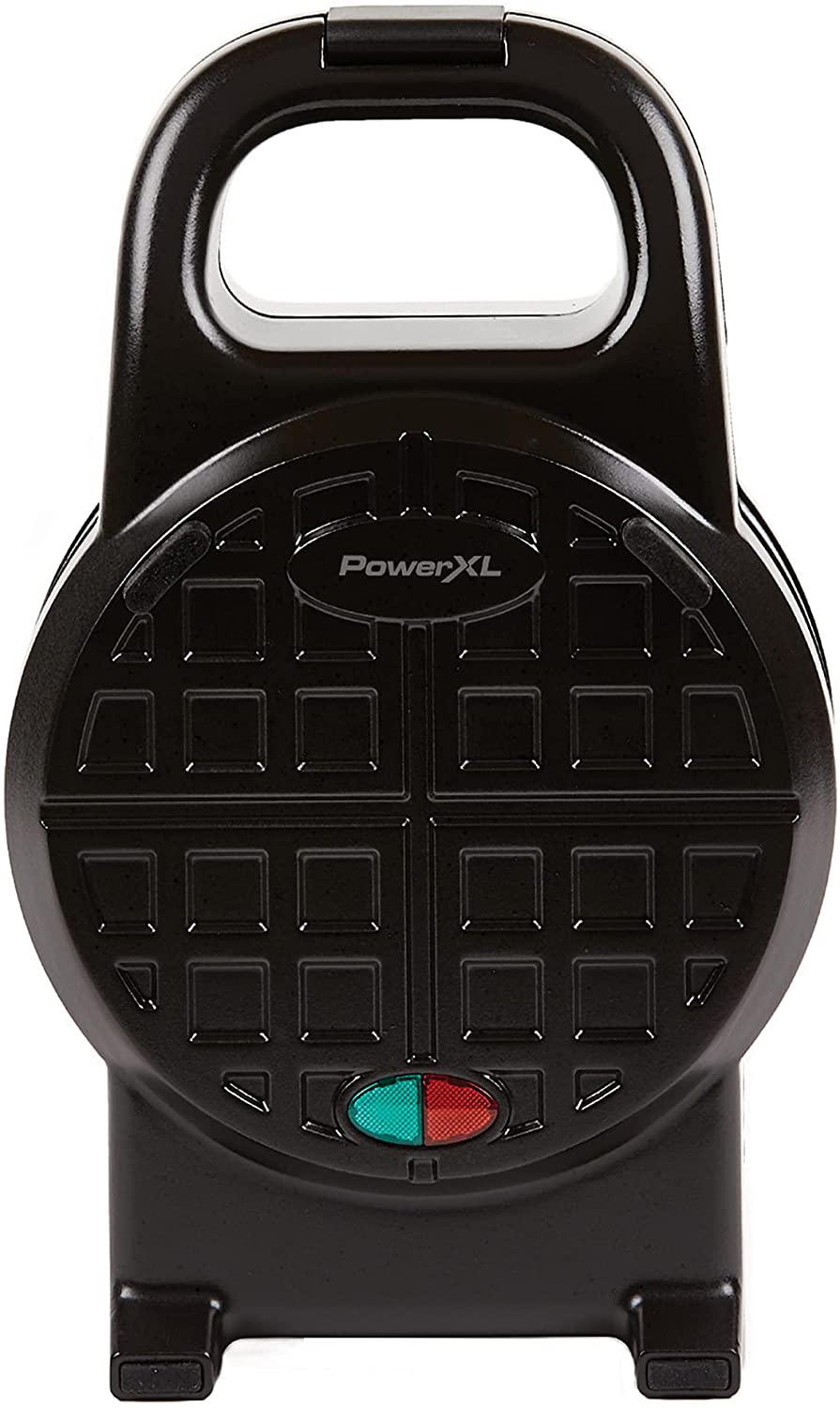 PowerXL Wafflizer. Stuffed Waffle Maker & Belgian Waffle Iron with 2 Extra Deep Pockets. Nonstick Plates. Classic Round Shape. 4-Slice. . Black (Black. 7 Inch)