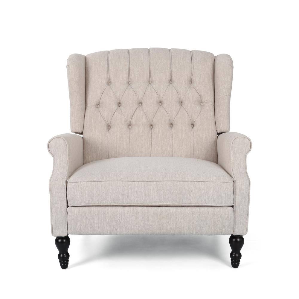 Noble House  Apaloosa Beige Nailhead Trim Recliner