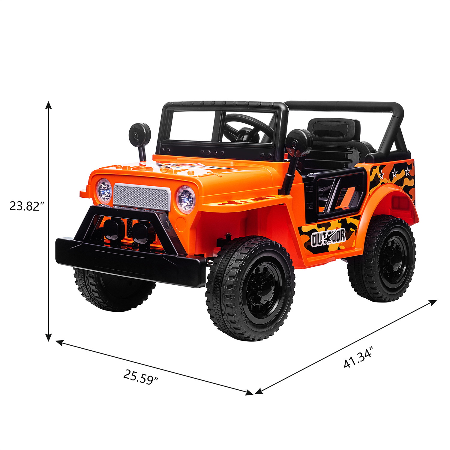 12V Kids Ride on Car. Electric Ride On Truck Toy with LED Lights. Horn and Openable Doors for 3-6 Years Old Kids. Max Weight 66 lbs