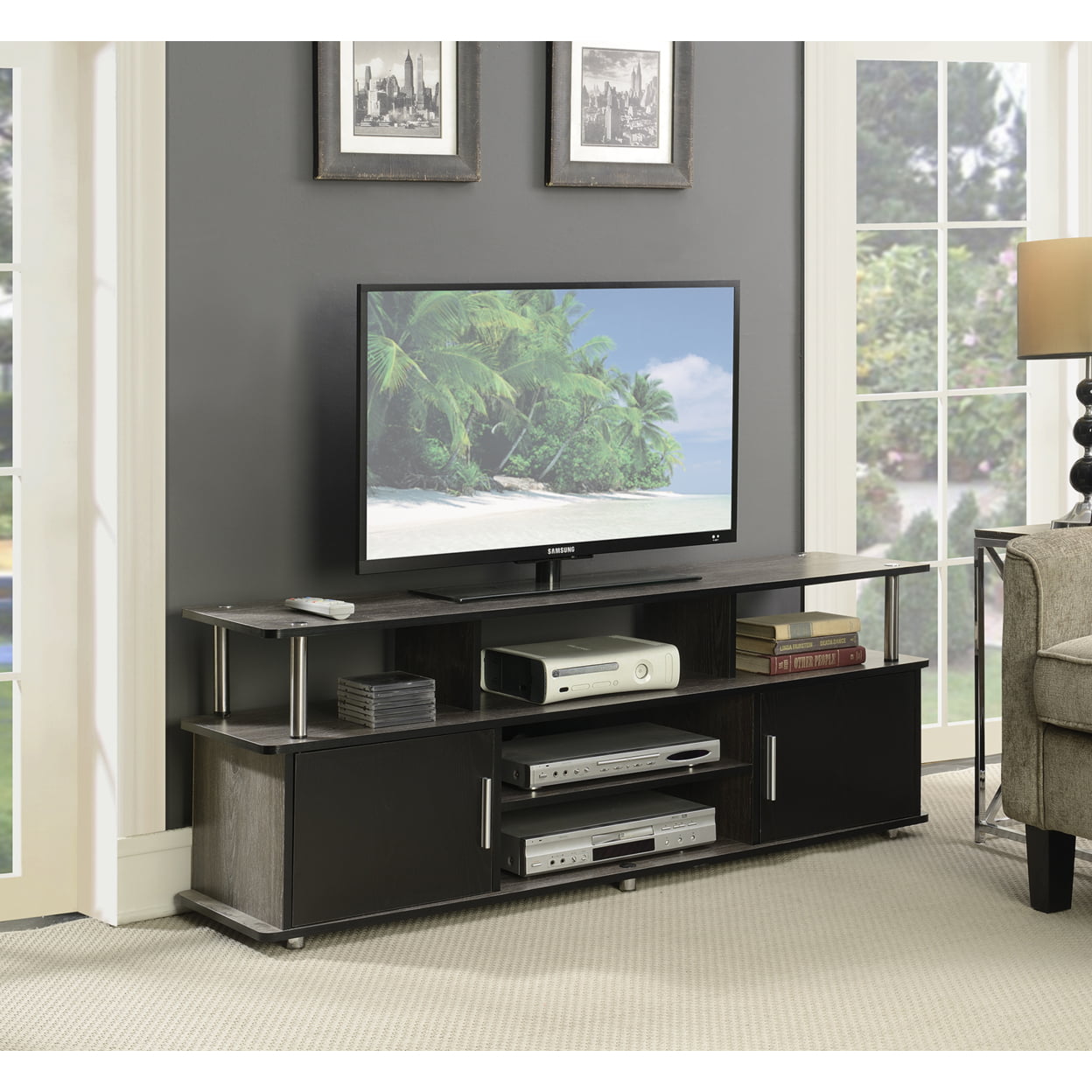 Designs2Go 60 inch Monterey TV Stand. Weathered Gray
