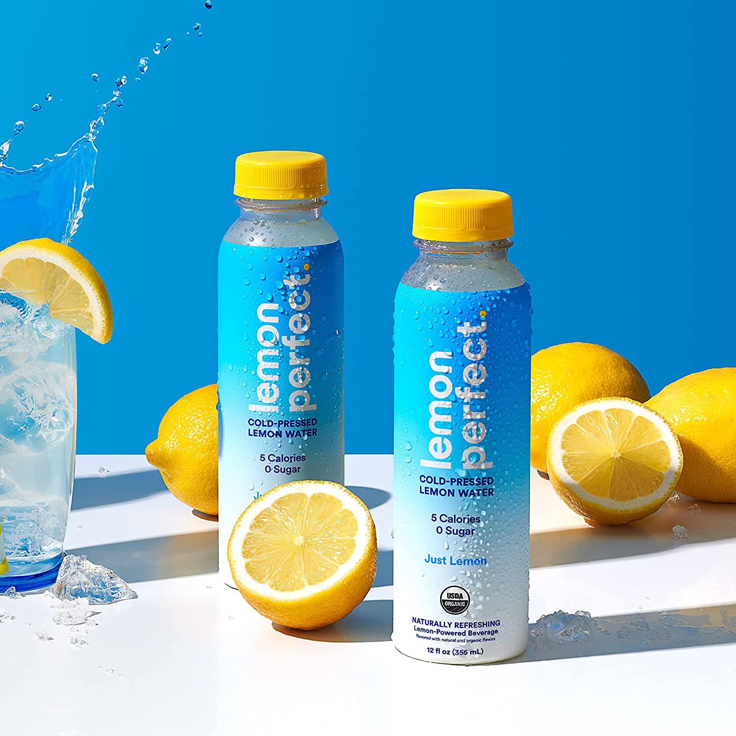 Lemon Perfect. Organic Cold-Pressed Lemon Water. Flavored Water. Just Lemon (12-Pack)