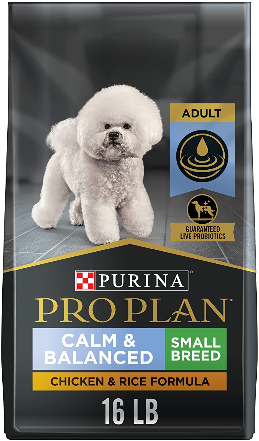 Purina Pro Plan Calm & Balanced Adult Small Breed Chicken and Rice Formula Dry Dog Food - 16 lb. Bag