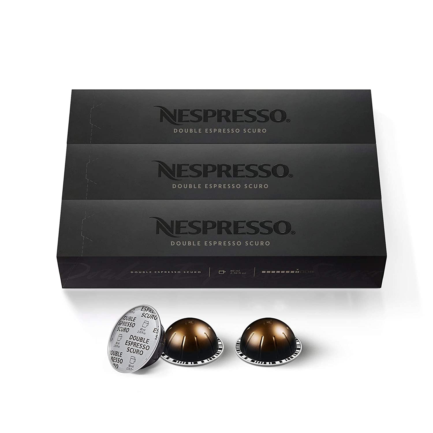 Nespresso Capsules Vertuo. Double Espresso Scuro. 30 Count Coffee Pods