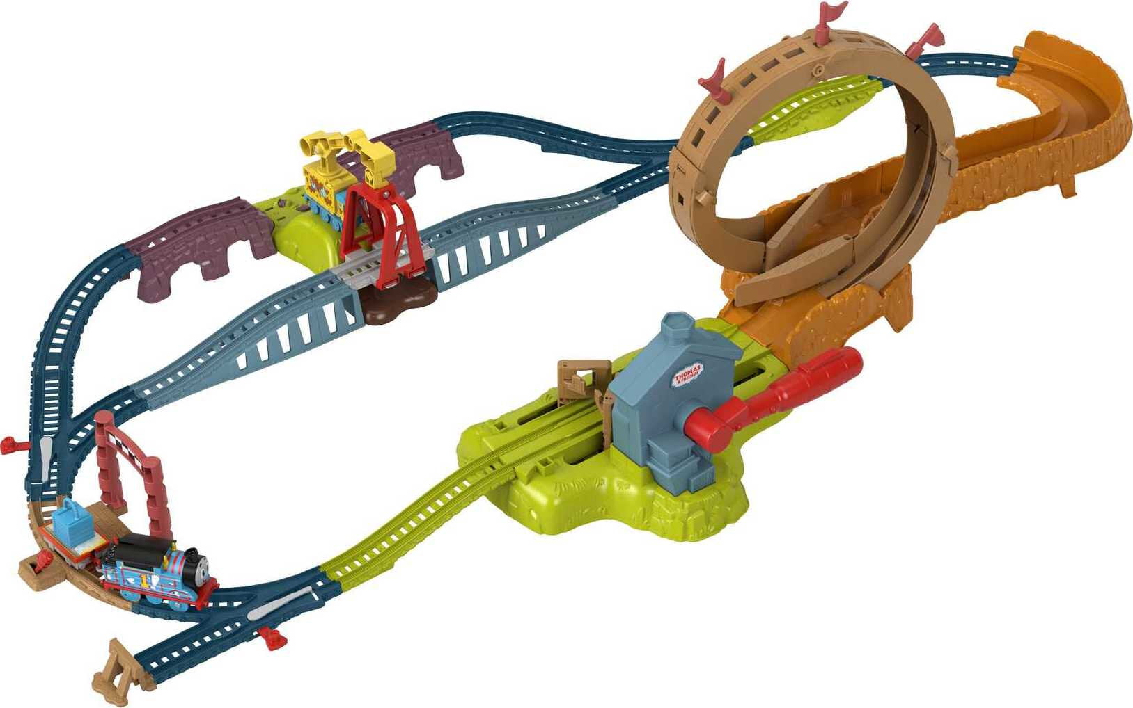 Thomas and Friends Maintenance Yard Train Set with Carly the Crane and Thomas. Launch & Loop