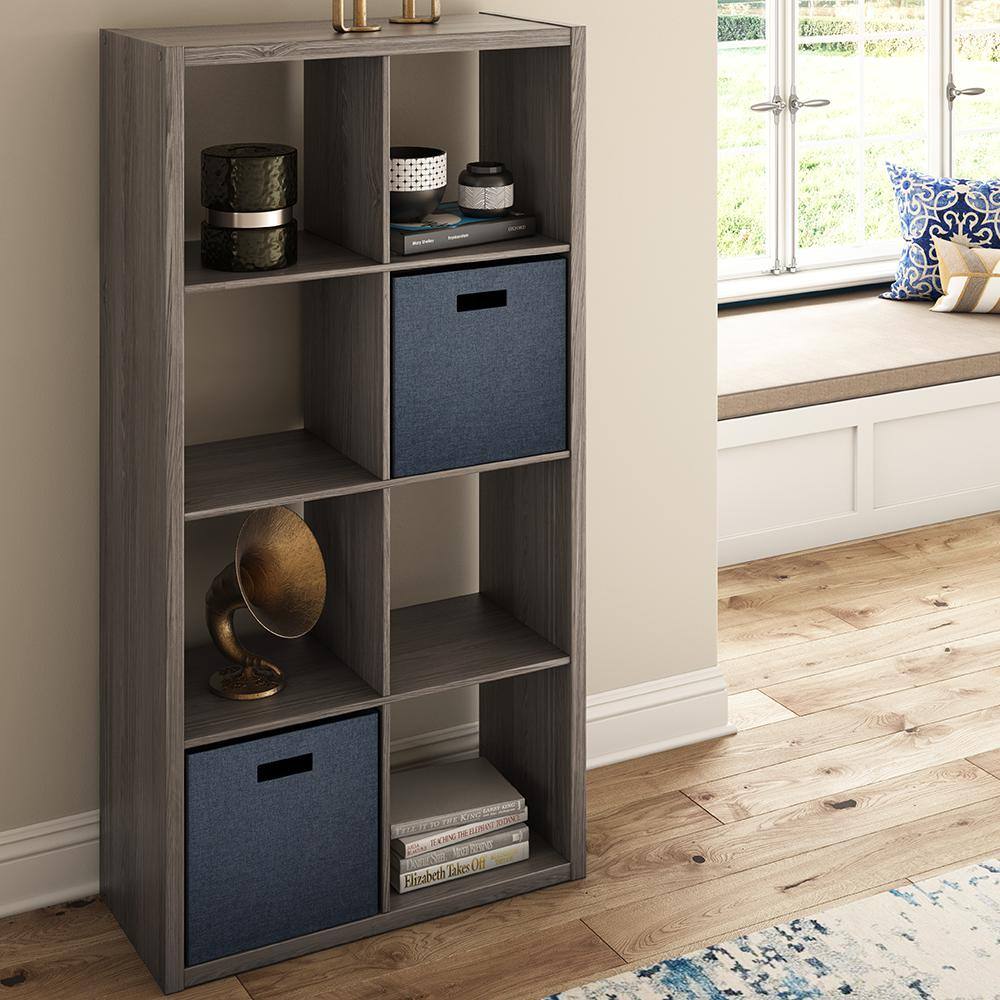 ClosetMaid 4585 57.95 in. H x 29.84 in. W x 13.50 in. D Graphite Gray Wood Large 8- Cube Organizer