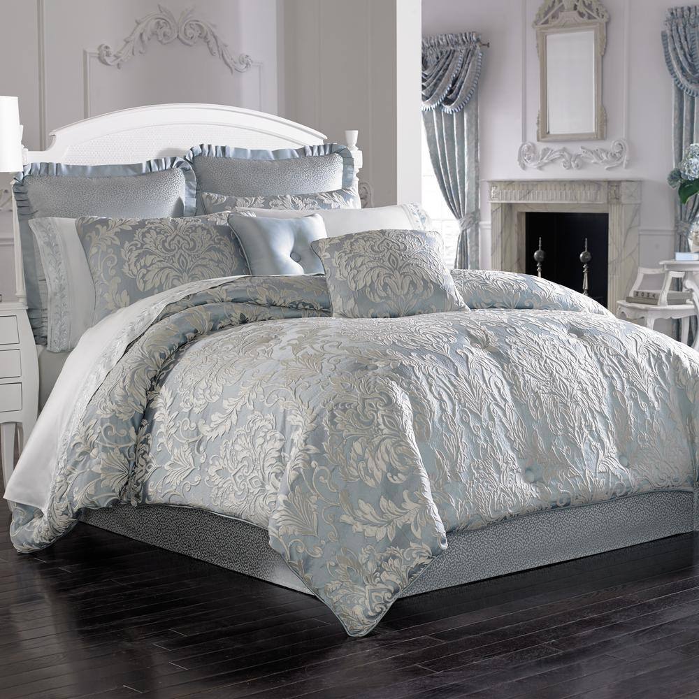 Unbranded  Faith 4-Piece French Blue Queen Comforter Set