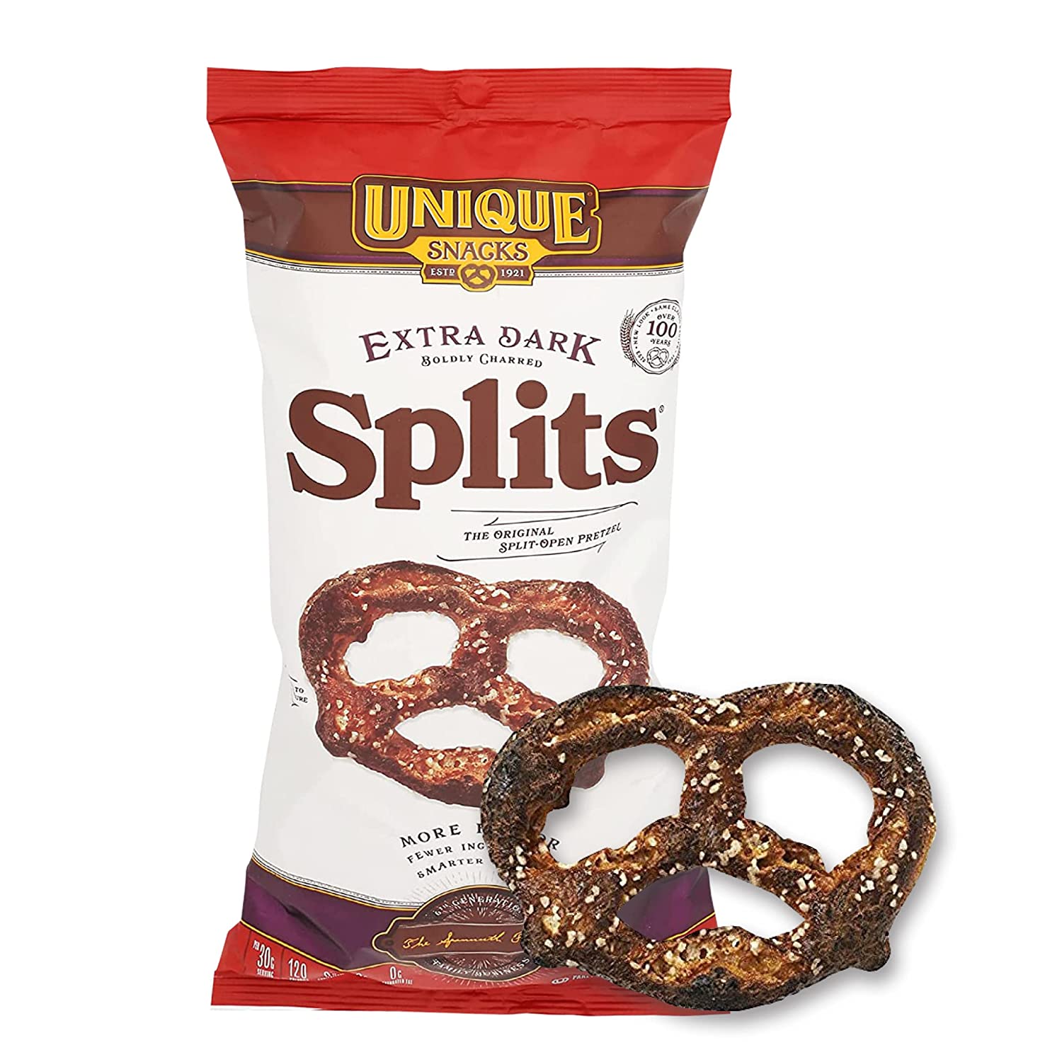 Unique Snacks Extra Dark Splits Pretzels. Delicious Vegan. Homestyle Baked. Certified OU Kosher and Non-GMO. No Artificial Flavor. 11 Oz Bags (Pack of 3)