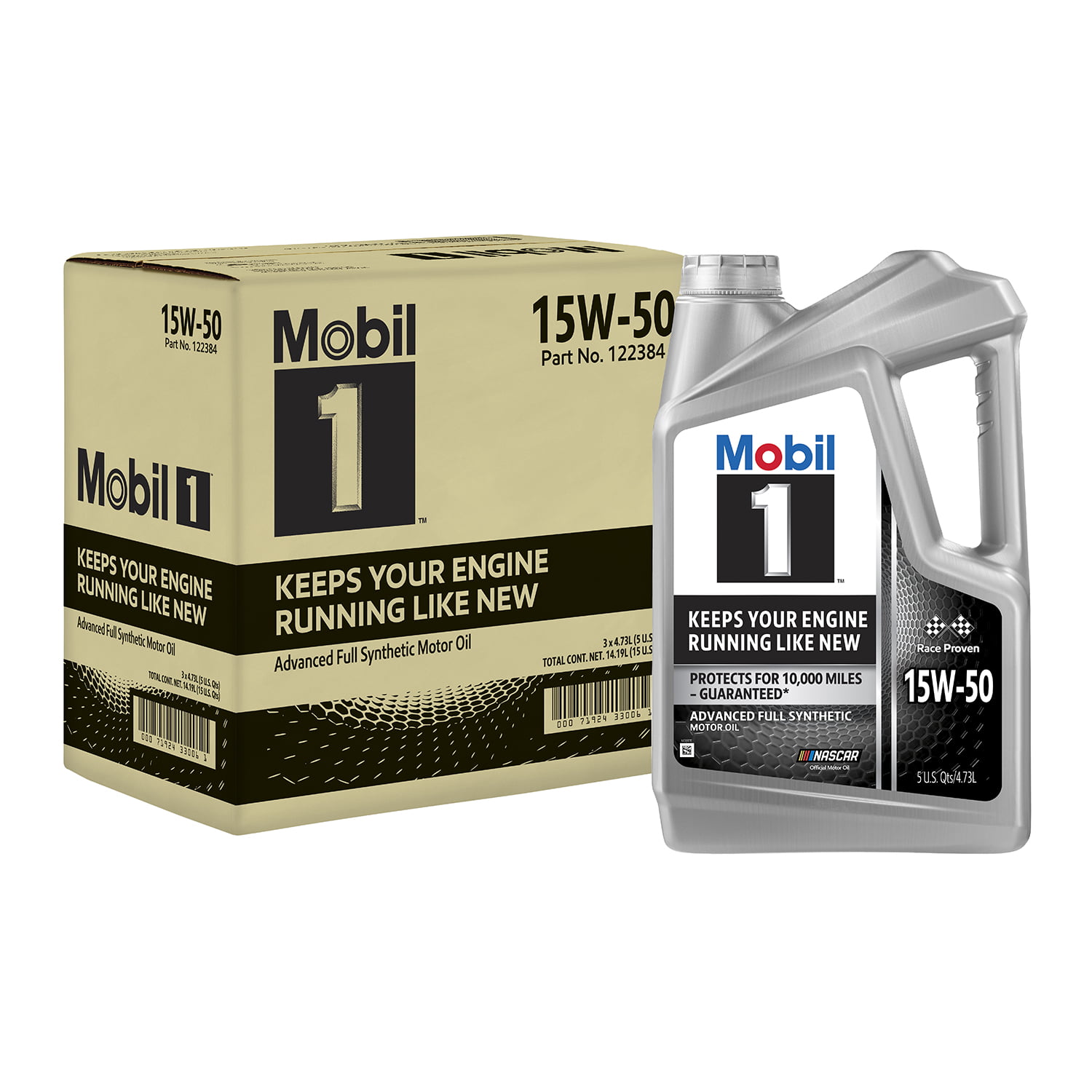 Mobil 1 Advanced Full Synthetic Motor Oil 15W-50. 5 qt  (3 Pack)
