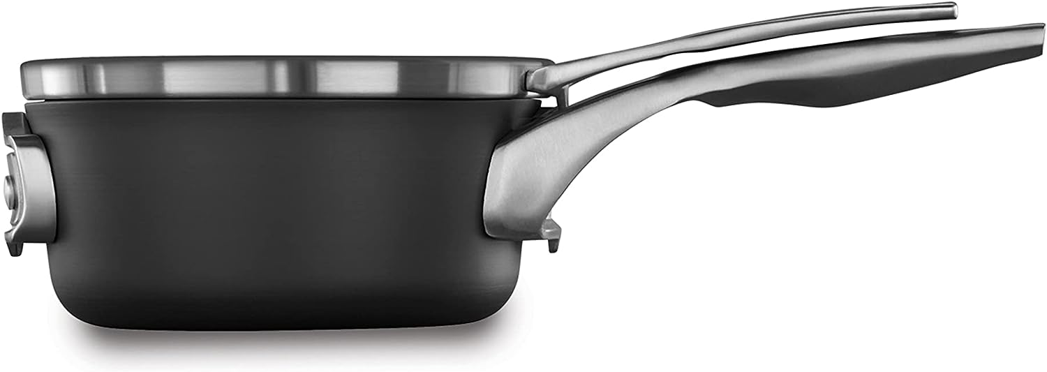 Calphalon Premier Space-Saving Hard-Anodized Nonstick. 2.5-Quart Sauce Pan with Lid