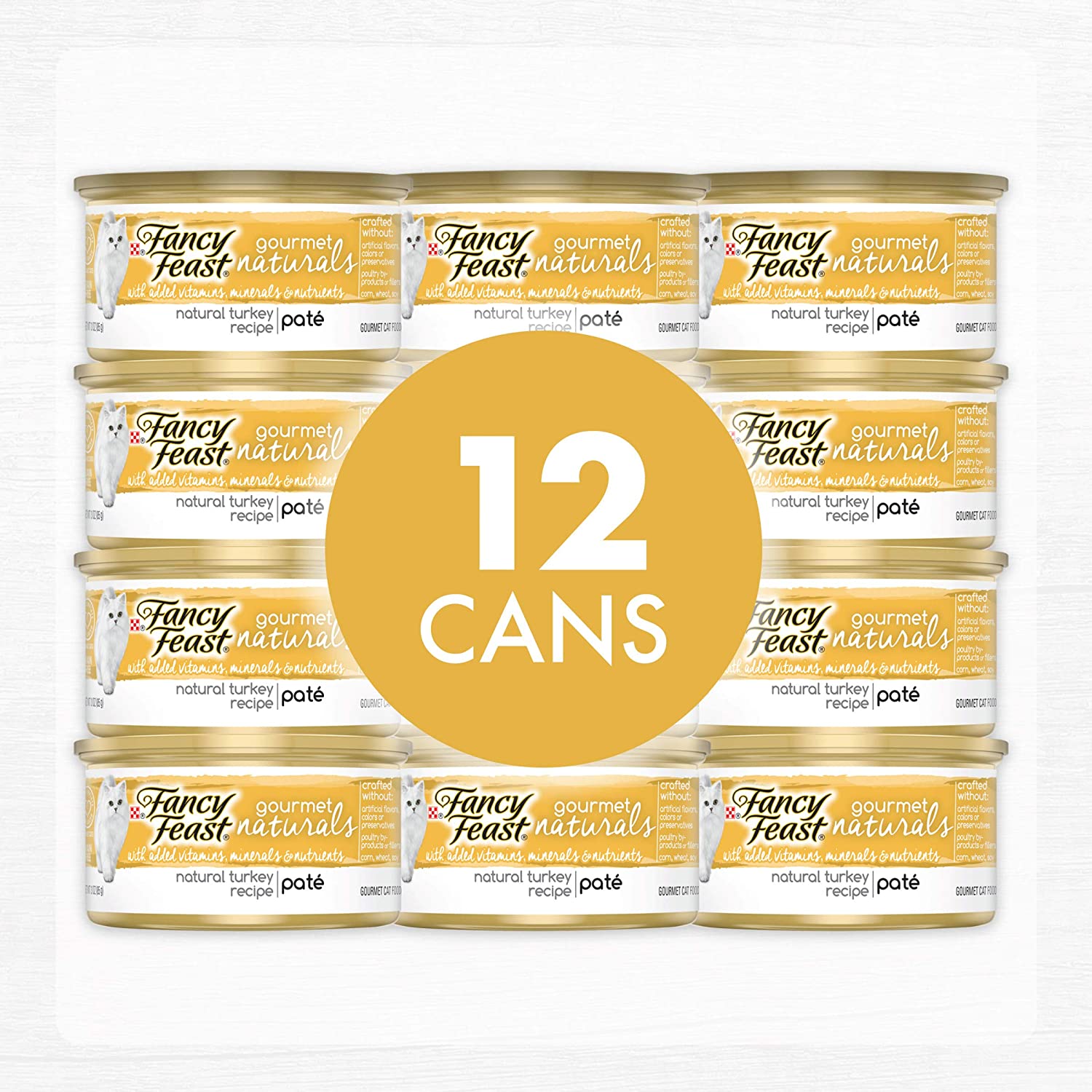 Purina Fancy Feast Natural Pate Wet Cat Food. Gourmet Naturals Natural Turkey Recipe - (12) 3 oz. Cans