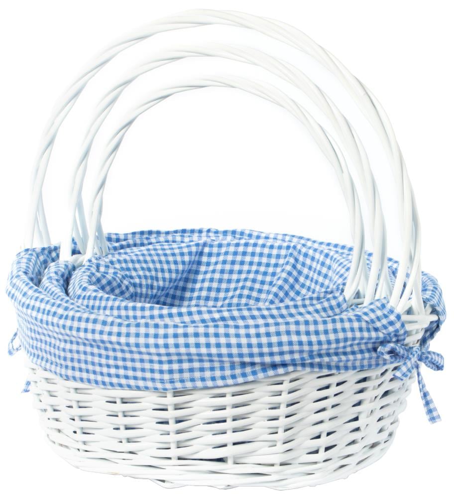 Vintiquewise 15.5-in W x 16.75-in H x 15.5-in D White Wicker Collapsible Stackable Basket