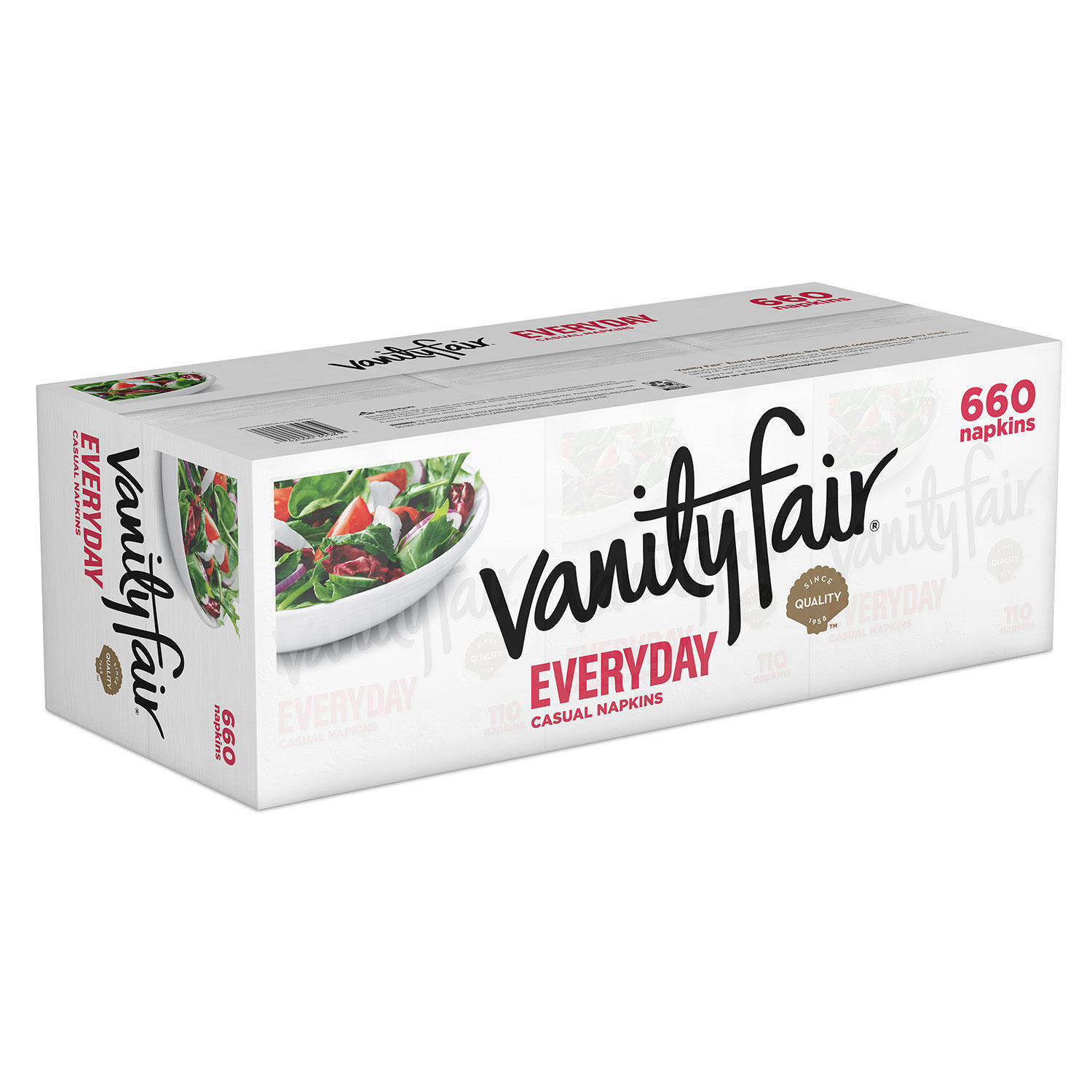 Vanity Fair Everyday Napkins. Disposable White Paper Napkins. 660 Count