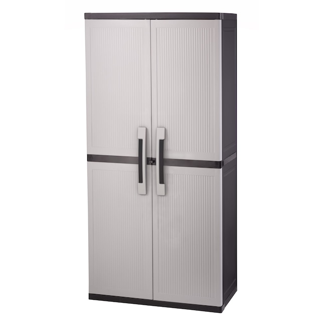 Keter  Utility jumbo cabinet Plastic Freestanding Garage Cabinet in Gray (34.5-in W x 70.8-in H x 17.5-in D)