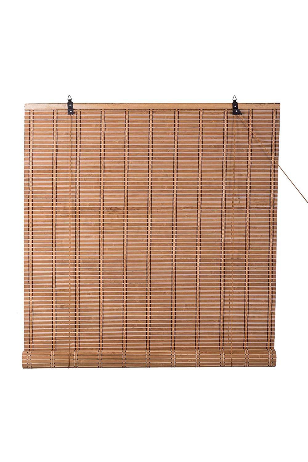 TJ Global Bamboo Roll Up Window Blind Sun Shade. Light Filtering Roller Shades (32″ x 72″)