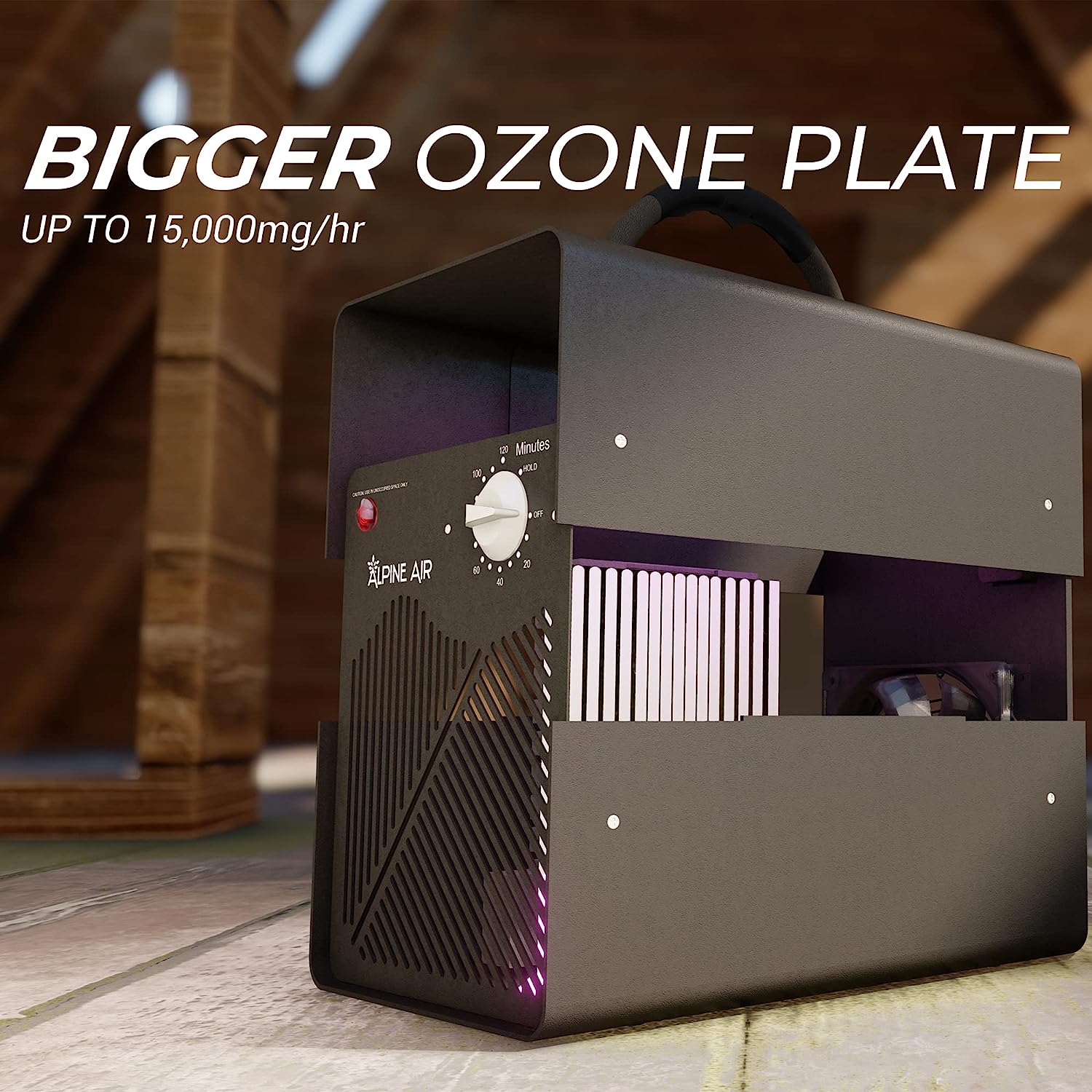 Alpine Air Commercial Ozone Generator – 15.000 mg/h | Professional O3 Air Purifier. Ozonator and Ionizer | Heavy Duty Air Cleaner. Deodorizer | Best for Odor Stop Control