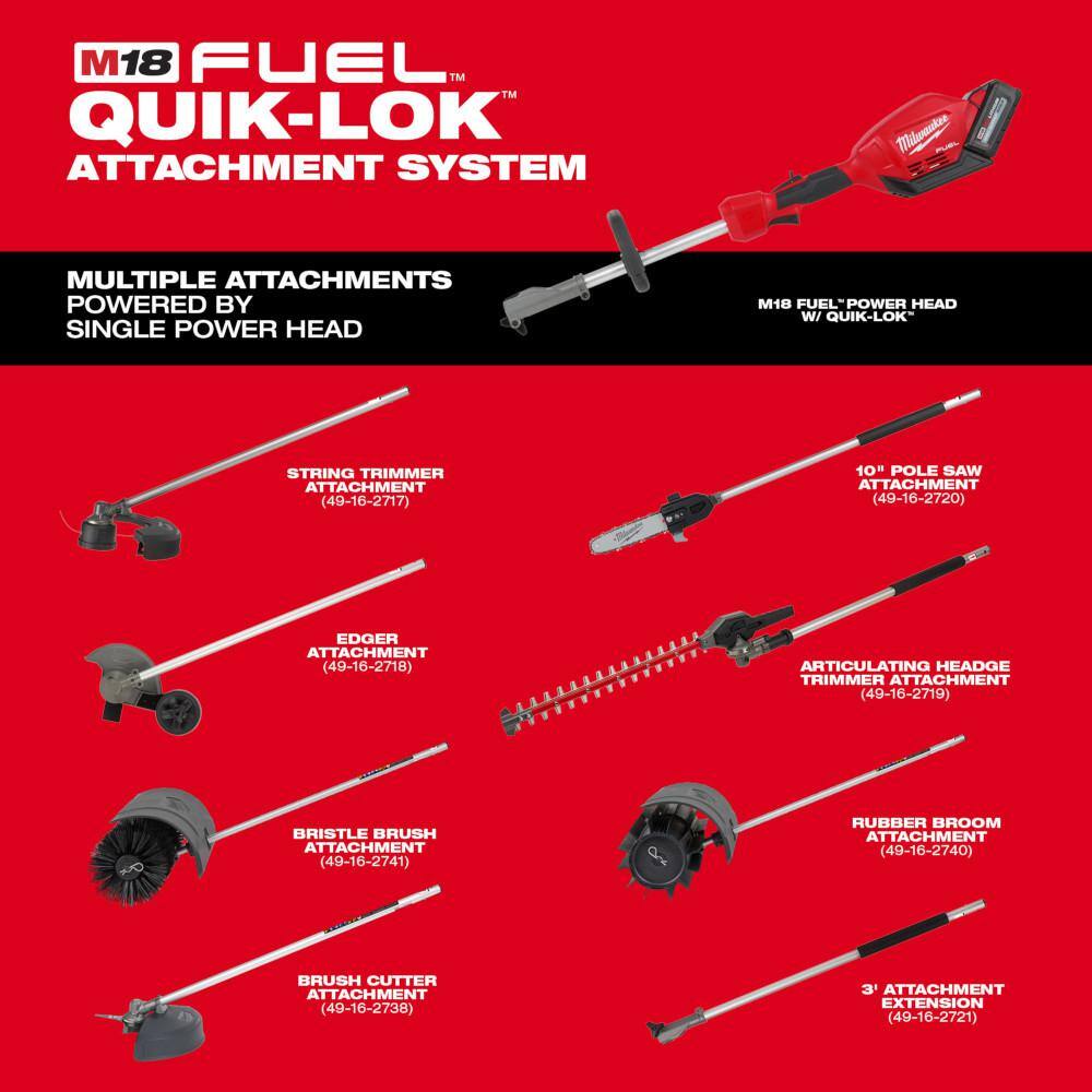 Milwaukee 49-16-2719 M18 FUEL Hedge Trimmer Attachment for Milwaukee QUIK-LOK Attachment System