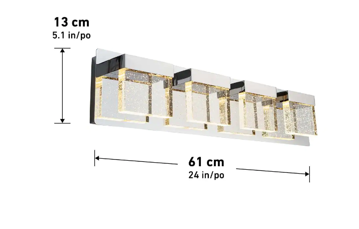 Artika Bubble Cube 4-LED Vanity Light. Chrome
