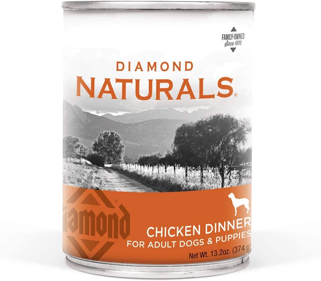 Diamond Naturals Adult Dogs and Puppies Canned Food. Chicken Dinner. 13 oz (12 Pack)