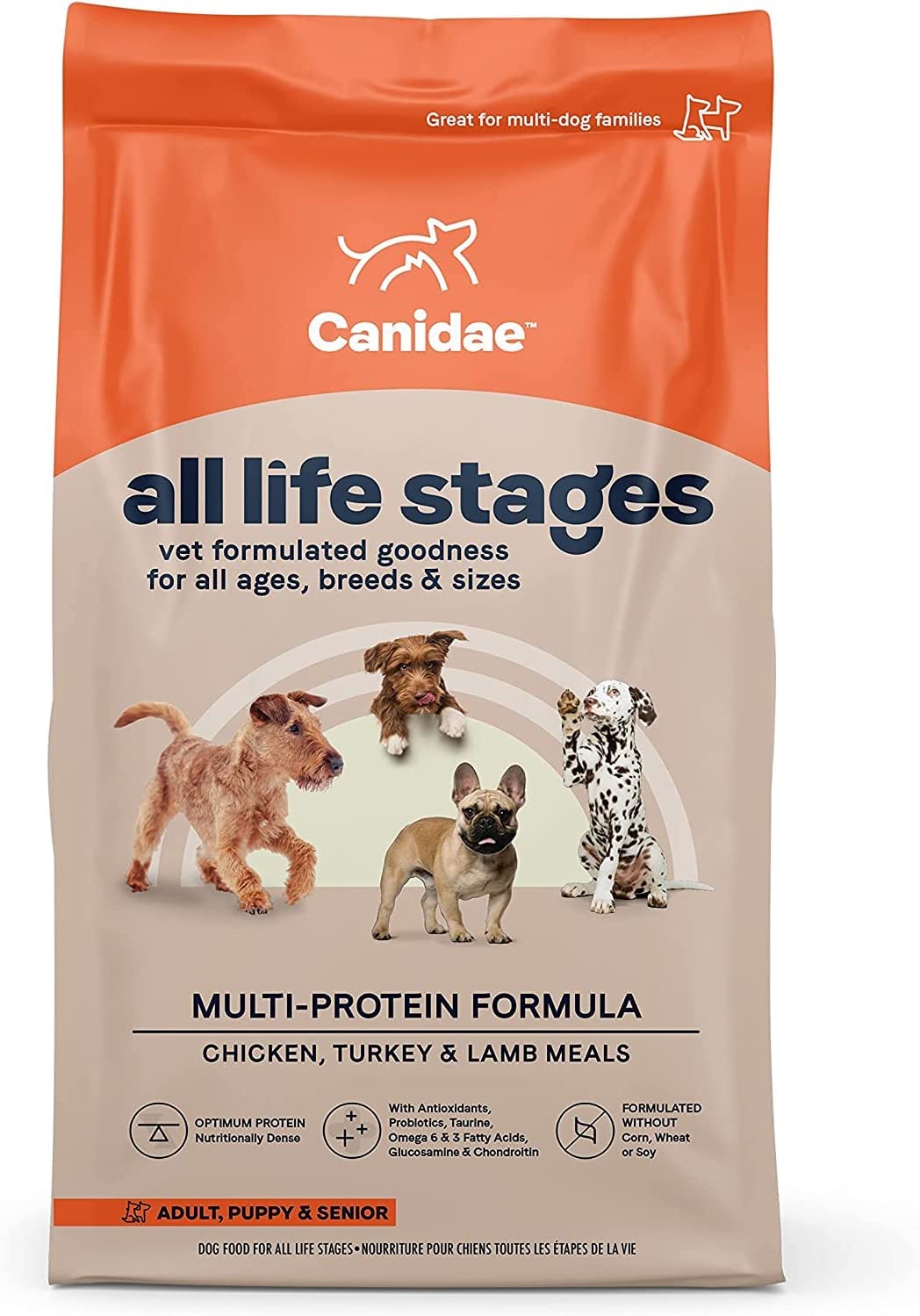CANIDAE All Life Stages Chicken Turkey & Lamb Formula Dry Dog Food 15 Pound (Pack of 1)