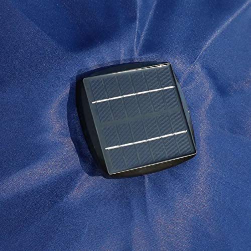 Goldsun Patio 9 Ft Market Outdoor Aluminum Table Umbrella with Solar LED Led lights and Push Button Tilt (Navy Blue)