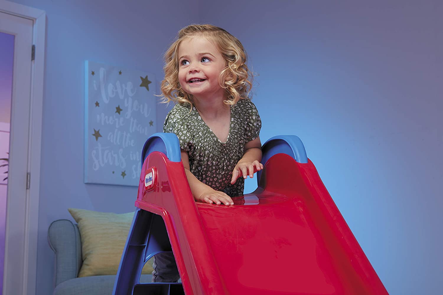 Little Tikes Light-Up First Slide for Kids Indoors/Outdoors . Red