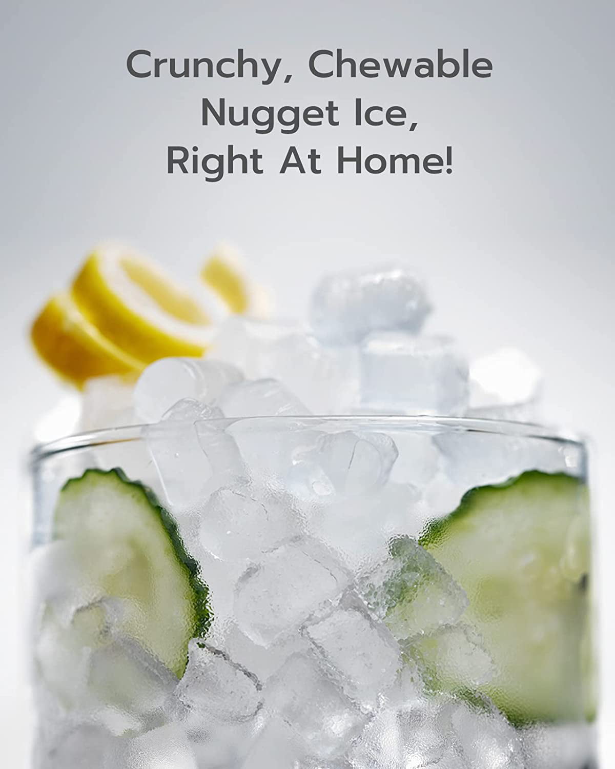 AICOOK Nugget Ice Maker for Countertop. Makes 26lb Nugget Ice per Day. Sonic Ice Maker Machine. Crunchy Pellet Ice Maker with 5.3lb Ice Bin and Scoop for Home Office. Self-Cleaning