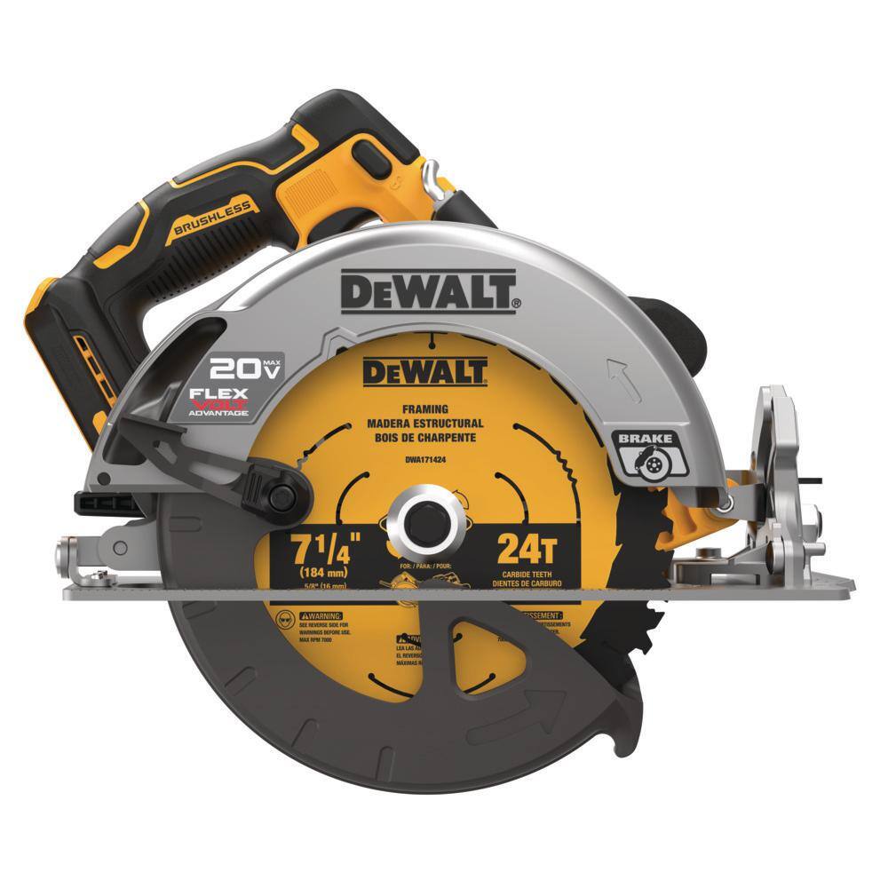 DEWALT DCS573BW606 20V MAX Cordless Brushless 7-1/4 in. Circular Saw with FLEXVOLT Advantage and (1) FLEXVOLT 6.0Ah Battery