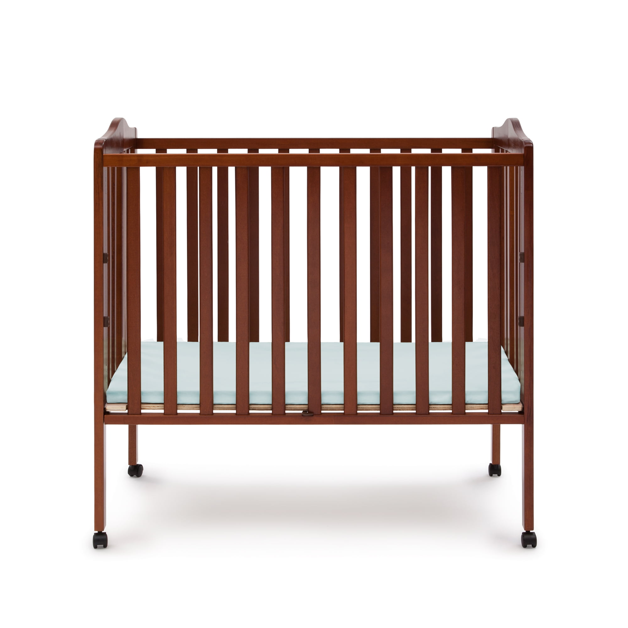 Delta Children Folding Portable Baby Mini Crib with 1.5-inch Mattress. Cherry