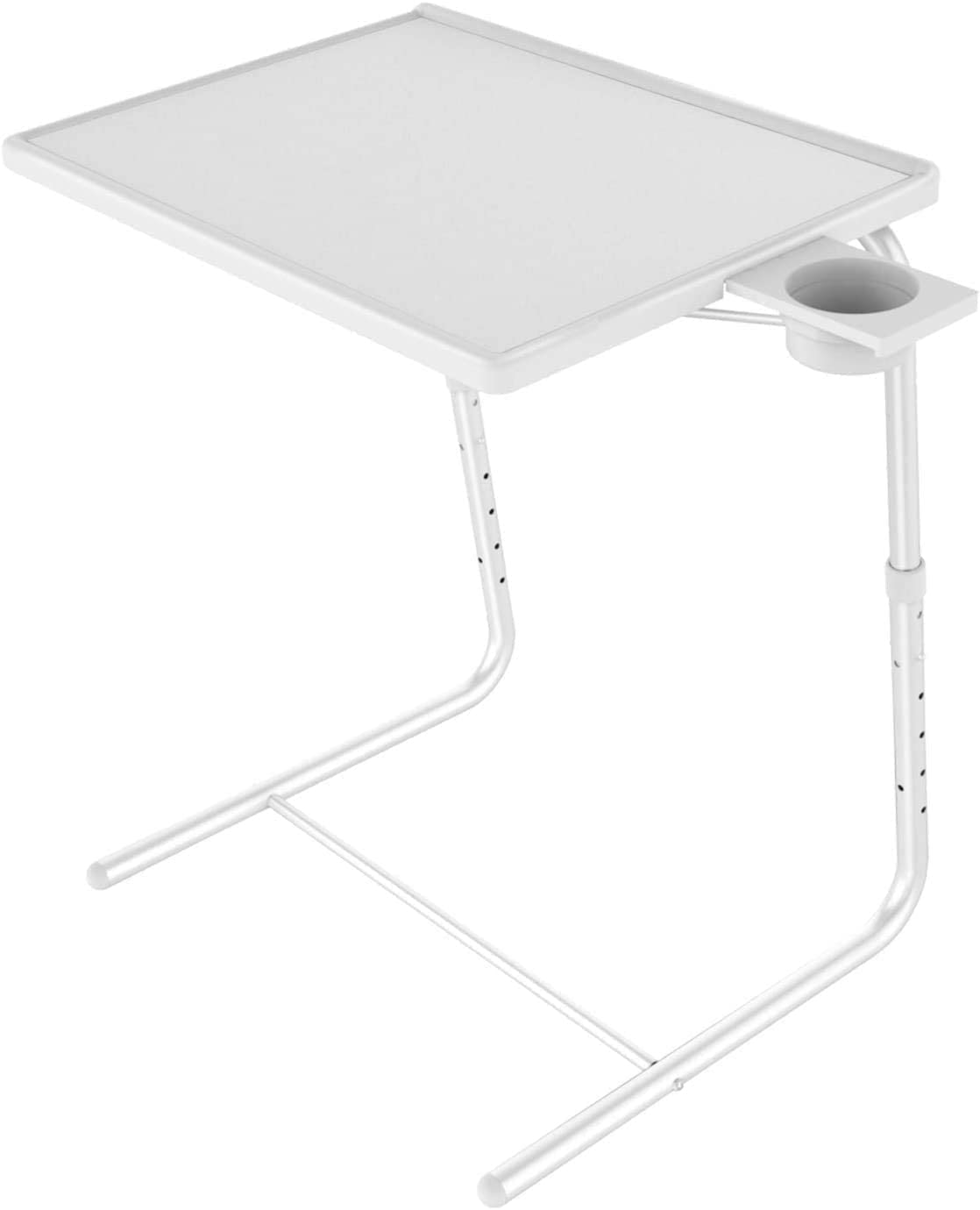 HUANUO HNTT-W Bed & Sofa. Laptop Table as TV Food. Work Tray with 6 Heights & 3 Tilt Angles Adjustable. White