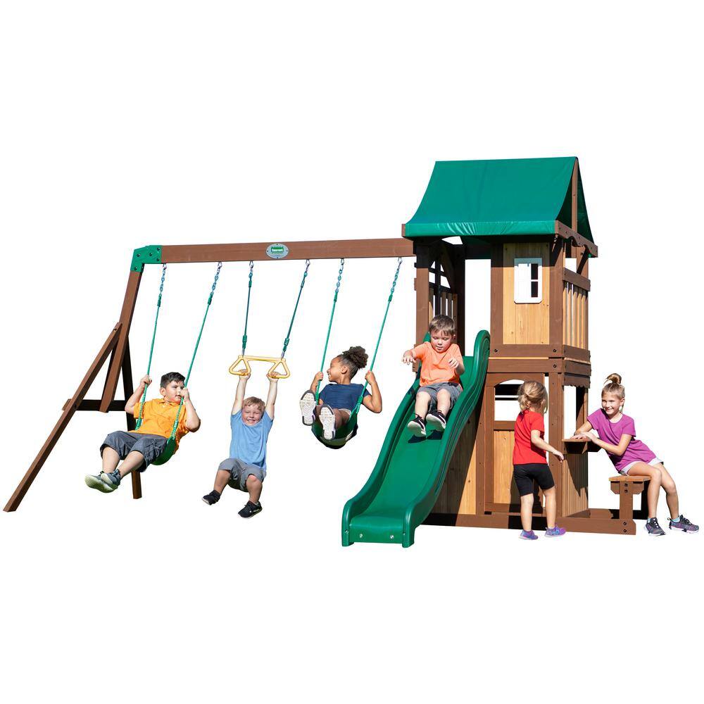 Backyard Discovery 2001022com Lakewood All Cedar Wooden Swing Set