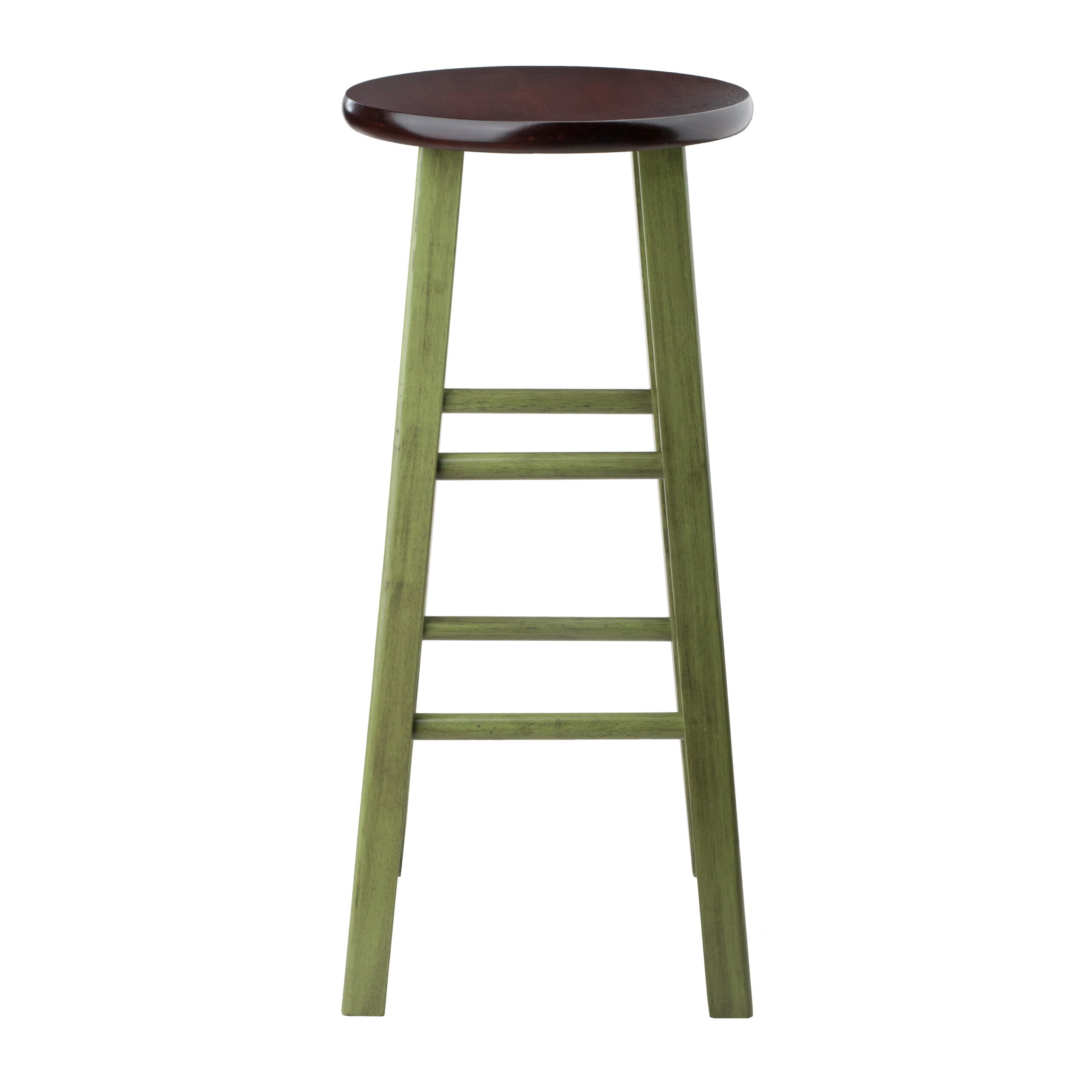 Winsome Wood Ivy Bar Stool. Rustic Green & Walnut