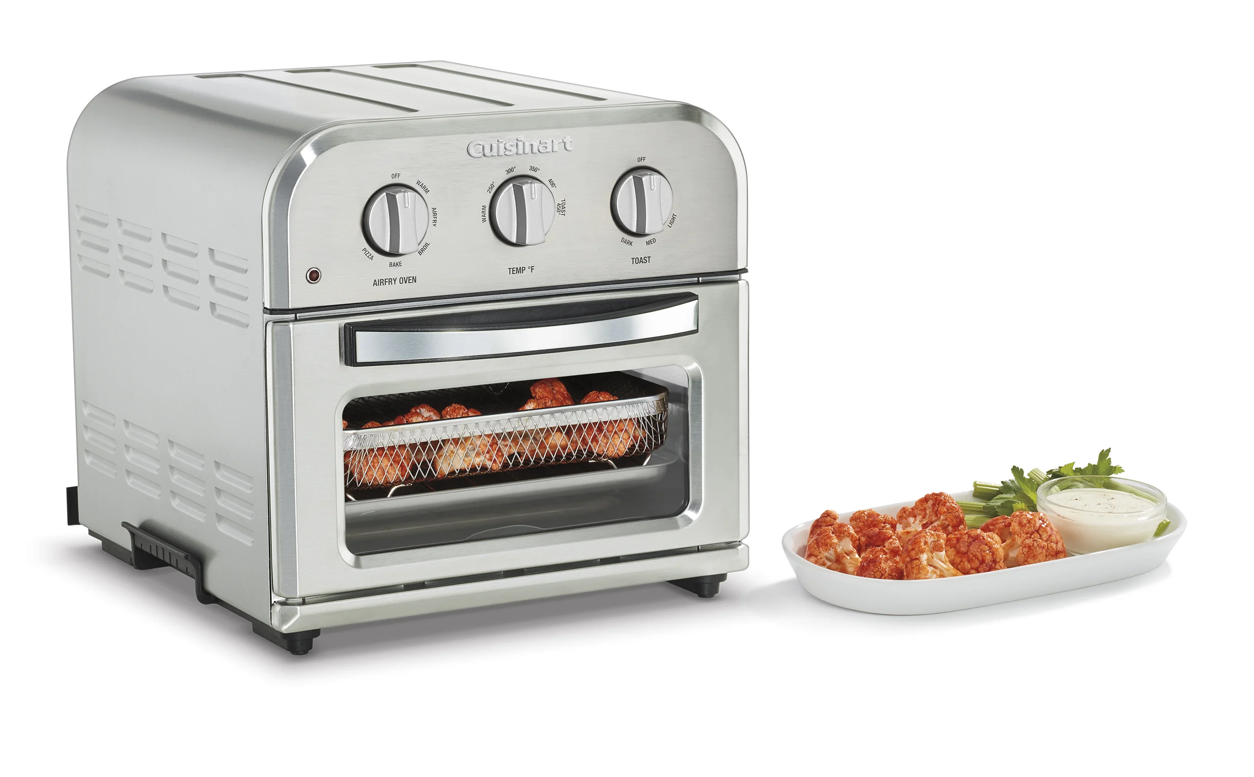 Cuisinart TOA-26 Compact Airfryer Toaster Oven. 1800-Watt Motor with 6-in-1 Functions and Wide Temperature Range. Large Capacity Air Fryer with 60-Minute Timer/Auto-Off. Stainless Steel