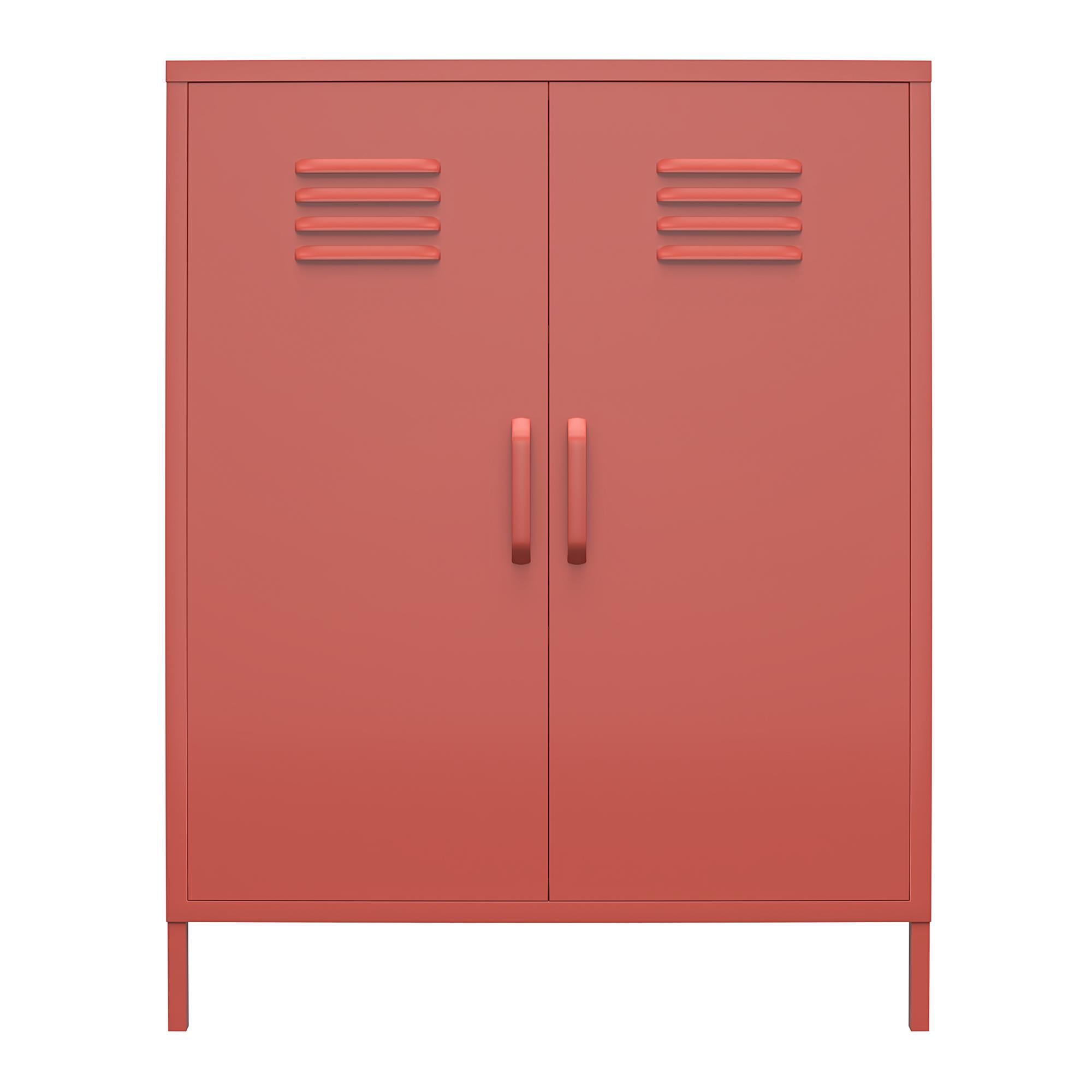 Shadwick 2 Door Metal Locker Style Accent Storage Cabinet. Terracotta
