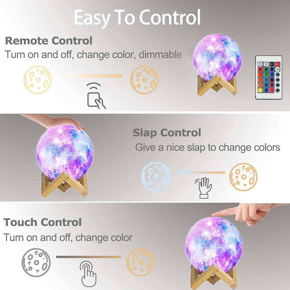 Lava Lamp Moon Lamp with 16 LED Colors. Touch & Remote Control