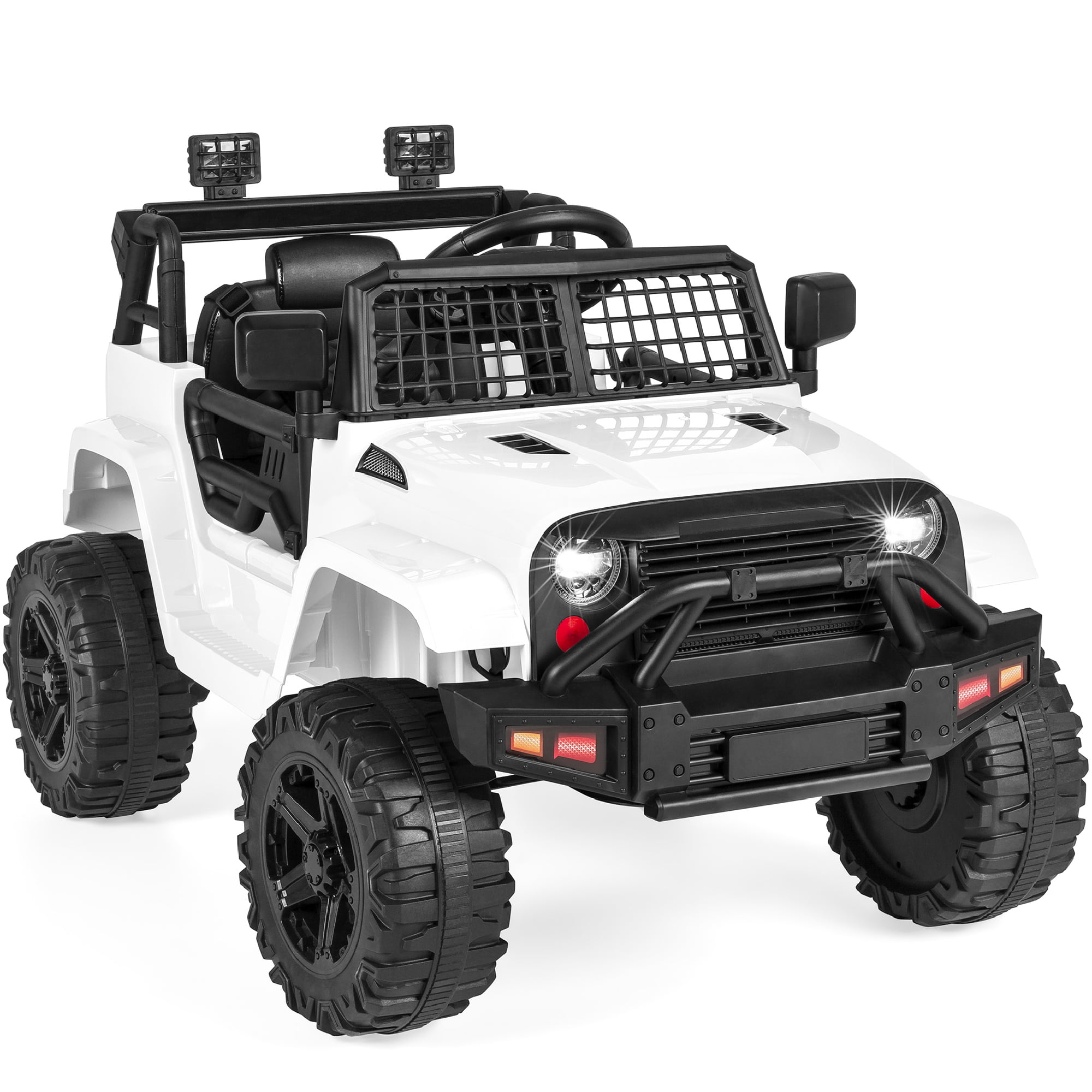 Best Choice Products 12V Kids Ride On Truck Car w/ Parent Remote Control. Spring Suspension. LED Lights - White
