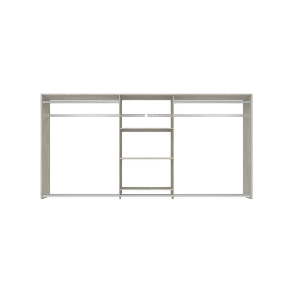 Closet Evolution GR52 Hanging 60 in. W - 96 in. W Rustic Grey Wood Closet System