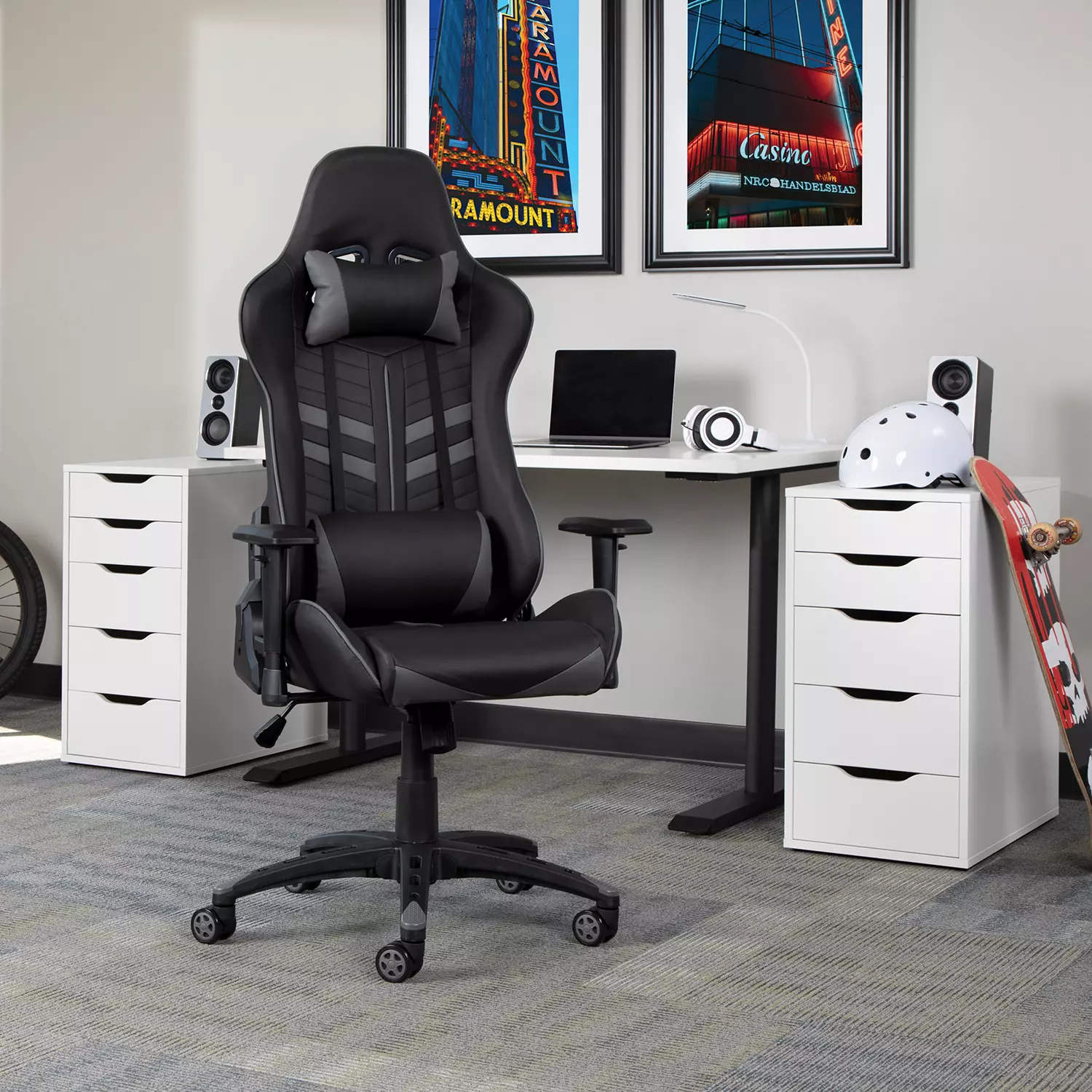OFM Essentials Collection Racing Style Gaming Chair. Grey