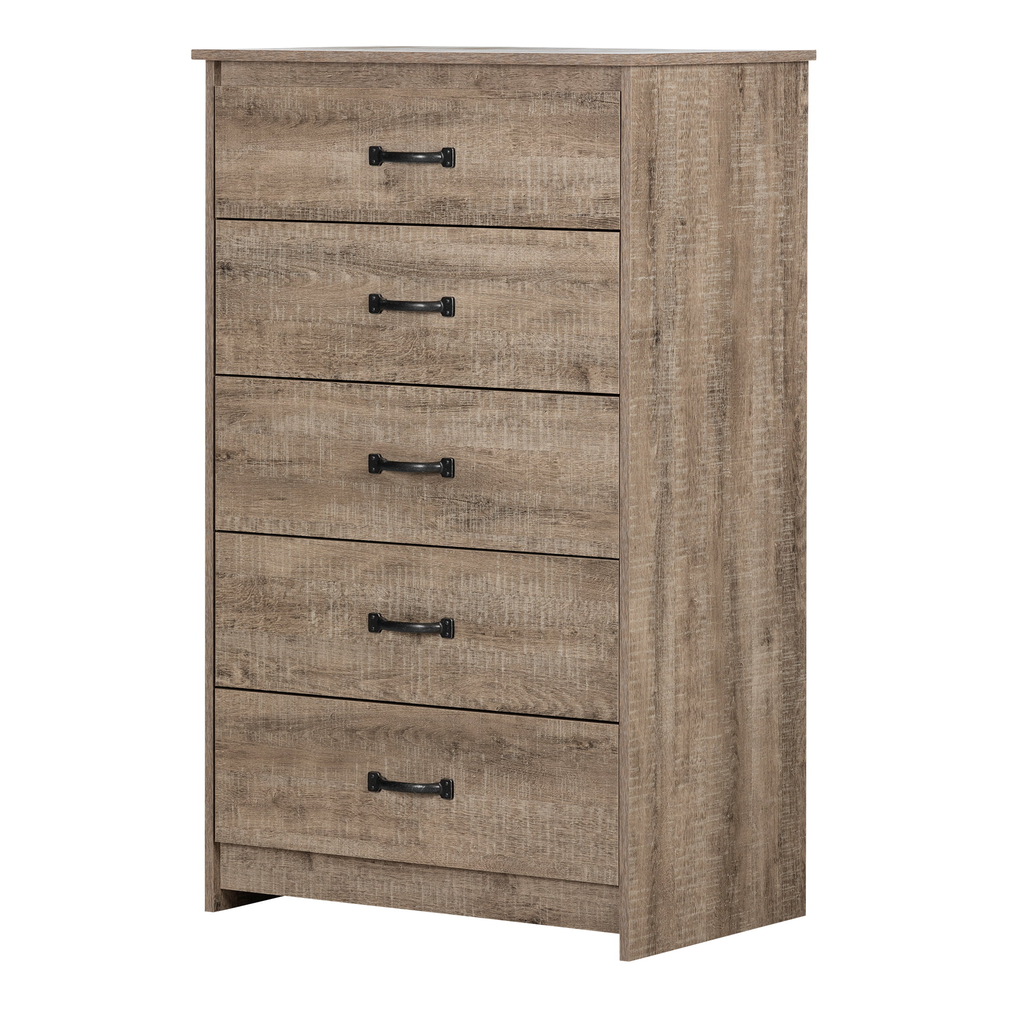 South Shore Tassio 5-Drawer Chest. Weathered Oak